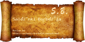 Salánki Borbála névjegykártya